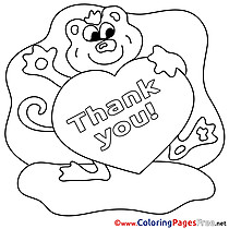 Animal Colouring Page Thank You free