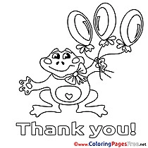 Balloons Frog printable Coloring Pages Thank You