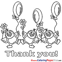 Balloons Penguins Coloring Pages Thank You for free