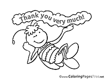 Bee free Colouring Page Thank You