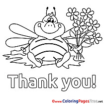 Bee Thank You free Coloring Pages