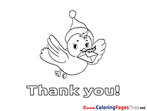 Bird flying free Colouring Page Thank You