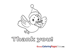 Bird flying free Colouring Page Thank You