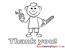 Boy Thermometer Colouring Sheet Thank You