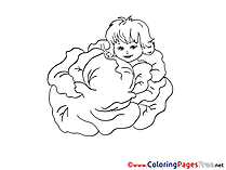 Cabbage Baby free Thank You Coloring Sheets