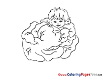 Cabbage Baby free Thank You Coloring Sheets