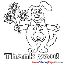 Dog Bouquet download Thank You Coloring Pages