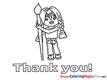 Girl Coloring Pages Thank You for free