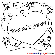 Heart printable Coloring Pages Thank You