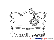 Nest Bird Thank You Coloring Pages free