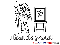 Painter printable Thank You Coloring Sheets