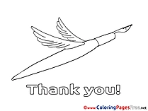 Pen Wings printable Thank You Coloring Sheets