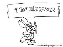 Rabbit Kids Thank You Coloring Pages