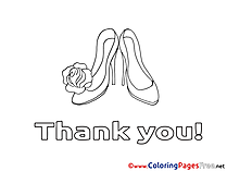 Shoes free Colouring Page Thank You