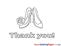 Shoes free Colouring Page Thank You