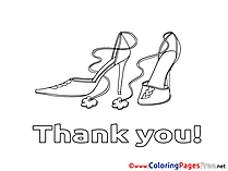 Shoes printable Coloring Pages Thank You