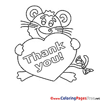 Thank You Animal Colouring Sheet free