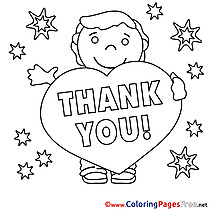 Thank You Coloring Pages free Boy Stars