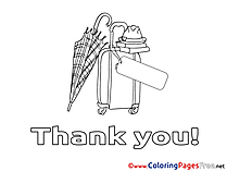 Umbrella Hat for Kids Thank You Colouring Page