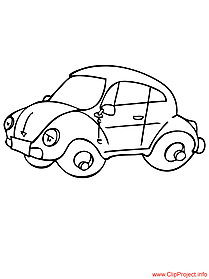 Beetle car coloring page for free