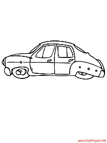 Car free coloring sheet for free
