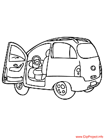 Minivan vehicle coloring sheet free