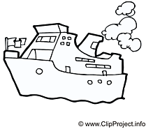 Steamship coloring free PNG