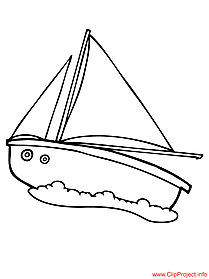 Yacht image to coloring