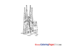 Barselona Travelling Children Coloring Pages free