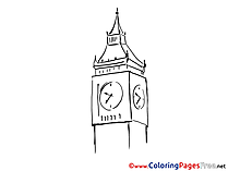 Big Ben Travelling Coloring Sheets download free