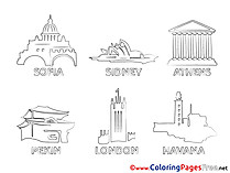 Cities printable Coloring Sheets download