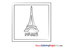 Eiffel Tower Colouring Page printable free