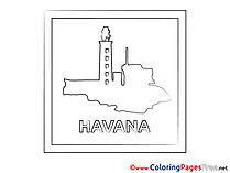 Havana Colouring Sheet download free