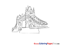 London Bridge Colouring Page printable free