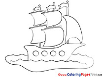 Ship Travelling Coloring Sheets download free