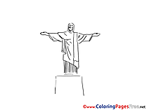 Statue of Christ Colouring Sheet download free