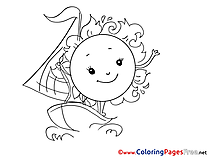 Sun Boat for Children free Coloring Pages