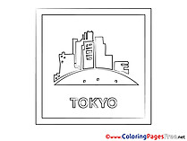 Tokyo download Colouring Sheet free