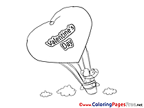 Air Balloon download Valentine's Day Coloring Pages