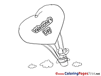 Air Balloon download Valentine's Day Coloring Pages