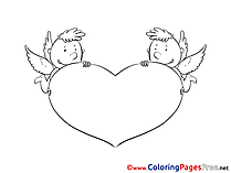 Amurs Heart Kids Valentine's Day Coloring Page