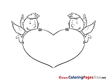 Amurs Heart Kids Valentine's Day Coloring Page