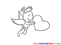 Angel Boy free Colouring Page Valentine's Day