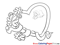 Angel Flowers printable Valentine's Day Coloring Sheets