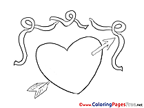 Arrow Heart download Valentine's Day Coloring Pages