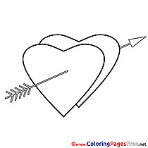 Arrow Heart for Kids Valentine's Day Colouring Page