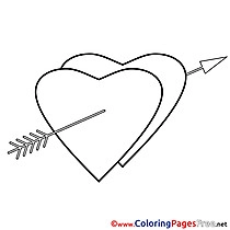 Arrow Heart for Kids Valentine's Day Colouring Page