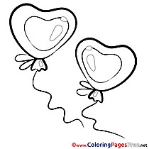 Balloons download Valentine's Day Coloring Pages