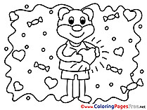 Bear Love download Valentine's Day Coloring Pages