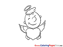 Boy Cupid free Valentine's Day Coloring Sheets